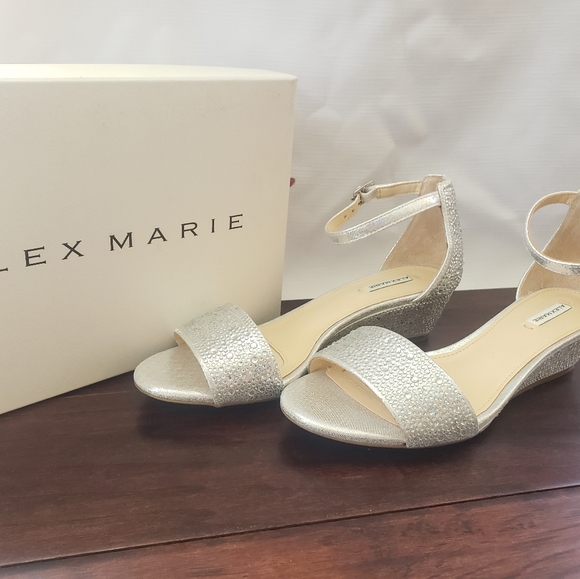 silver flat shoes with ankle strap